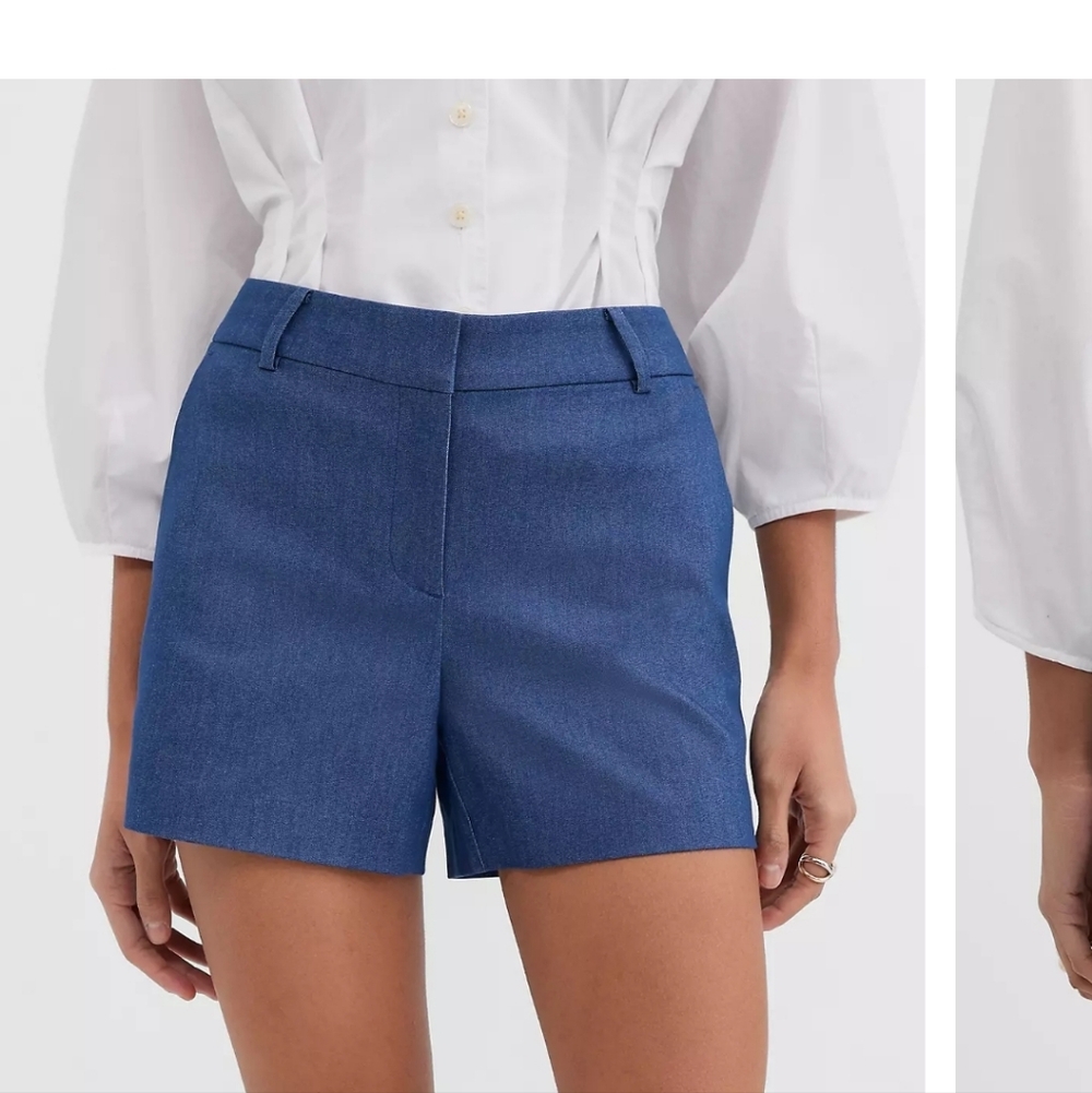 Women's Loft Riviera Blue Denim Style Shorts, Sz 12, NWT
